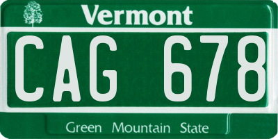 VT license plate CAG678