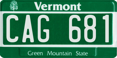VT license plate CAG681