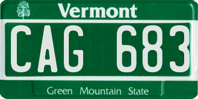 VT license plate CAG683