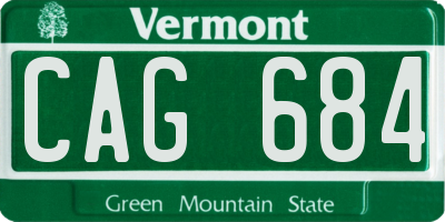 VT license plate CAG684