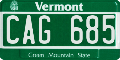 VT license plate CAG685