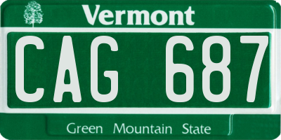 VT license plate CAG687