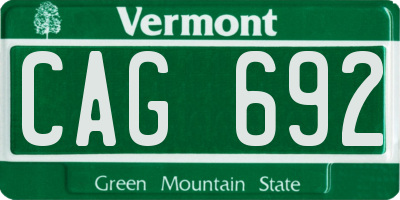 VT license plate CAG692