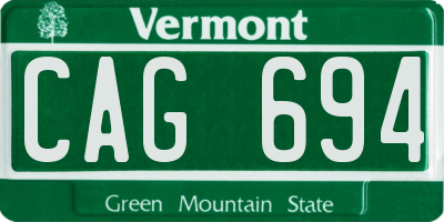 VT license plate CAG694