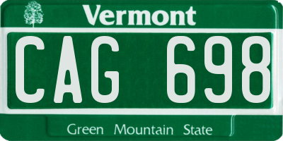 VT license plate CAG698