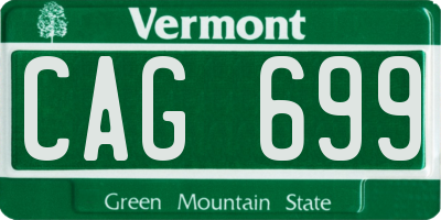VT license plate CAG699