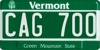 VT license plate CAG700