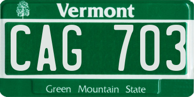 VT license plate CAG703