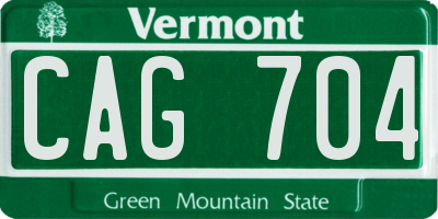 VT license plate CAG704