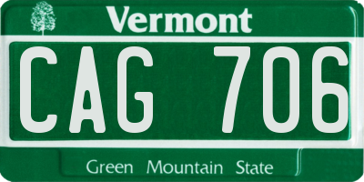 VT license plate CAG706