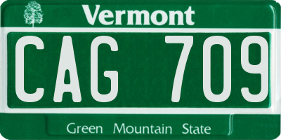 VT license plate CAG709