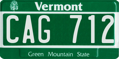VT license plate CAG712