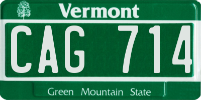 VT license plate CAG714