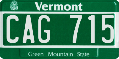 VT license plate CAG715