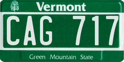 VT license plate CAG717