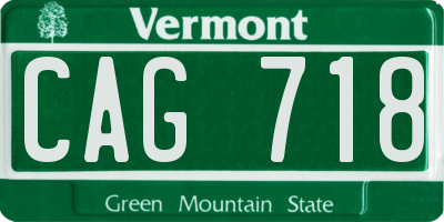 VT license plate CAG718