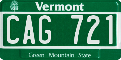 VT license plate CAG721