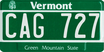 VT license plate CAG727