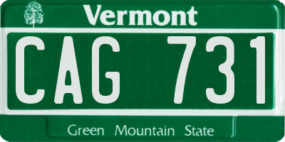 VT license plate CAG731