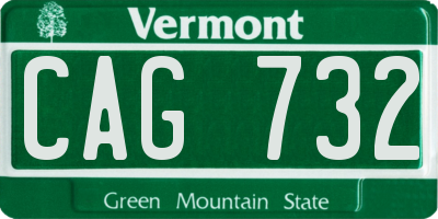 VT license plate CAG732