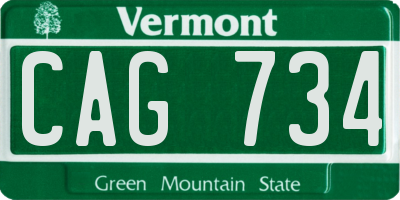 VT license plate CAG734