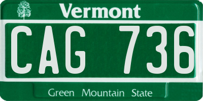 VT license plate CAG736