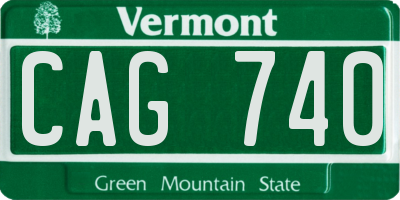 VT license plate CAG740