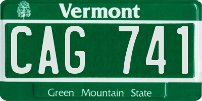 VT license plate CAG741