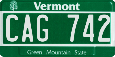 VT license plate CAG742