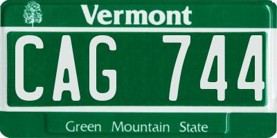 VT license plate CAG744