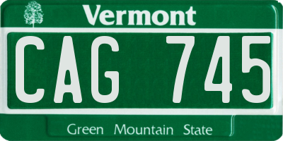 VT license plate CAG745