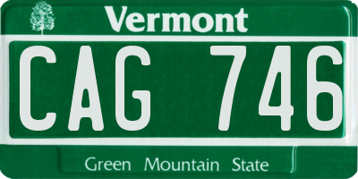 VT license plate CAG746