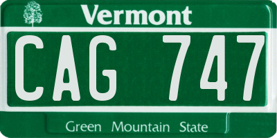 VT license plate CAG747