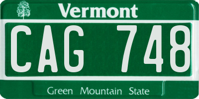 VT license plate CAG748