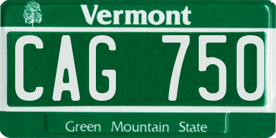 VT license plate CAG750