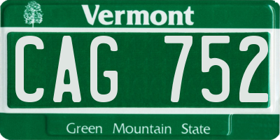 VT license plate CAG752