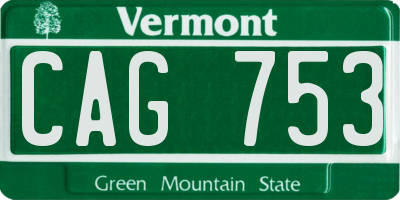 VT license plate CAG753