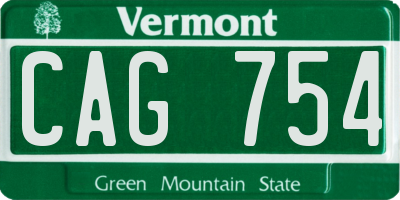VT license plate CAG754