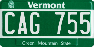 VT license plate CAG755
