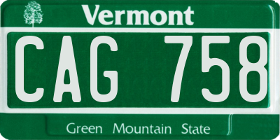 VT license plate CAG758