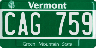 VT license plate CAG759