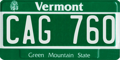 VT license plate CAG760