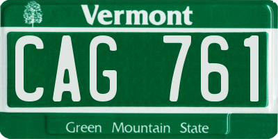 VT license plate CAG761
