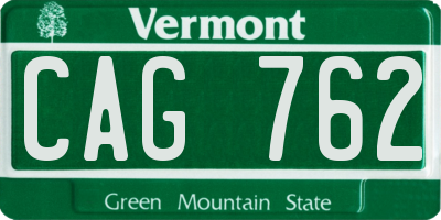 VT license plate CAG762
