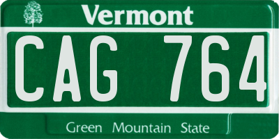 VT license plate CAG764