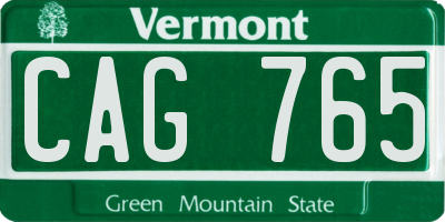 VT license plate CAG765