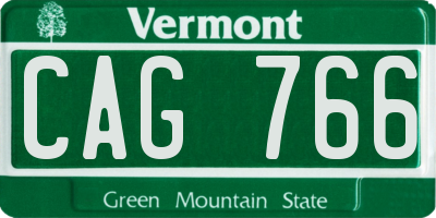 VT license plate CAG766