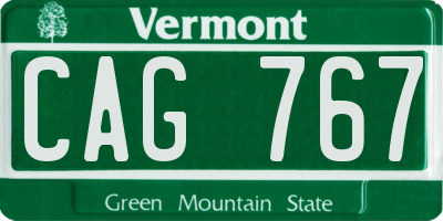 VT license plate CAG767