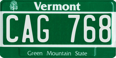 VT license plate CAG768