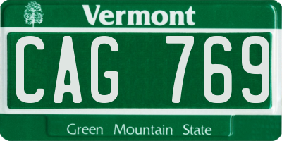 VT license plate CAG769